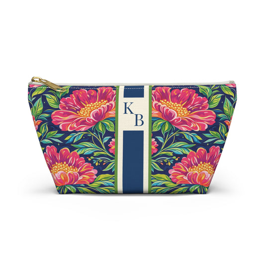 Grandmillennial Peony Monogram Mahjong Tile Bag – Personalized Mahjong Pouch
