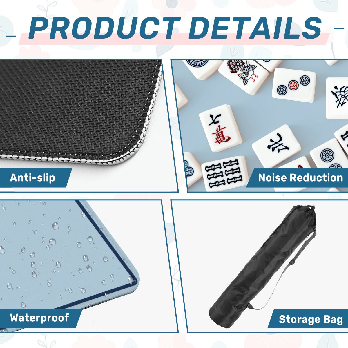 French Powder Blue Mahjong Mat