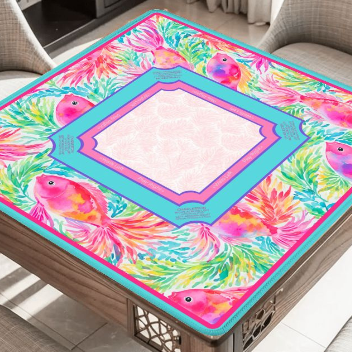 Pink Reef Mahjong Mat
