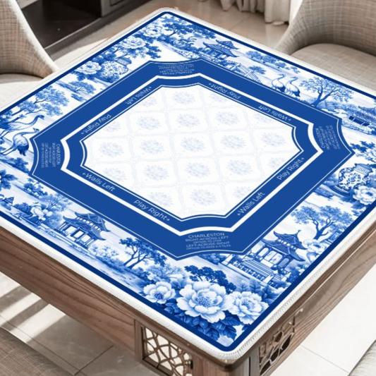Porcelain Crane Garden Mahjong Mat