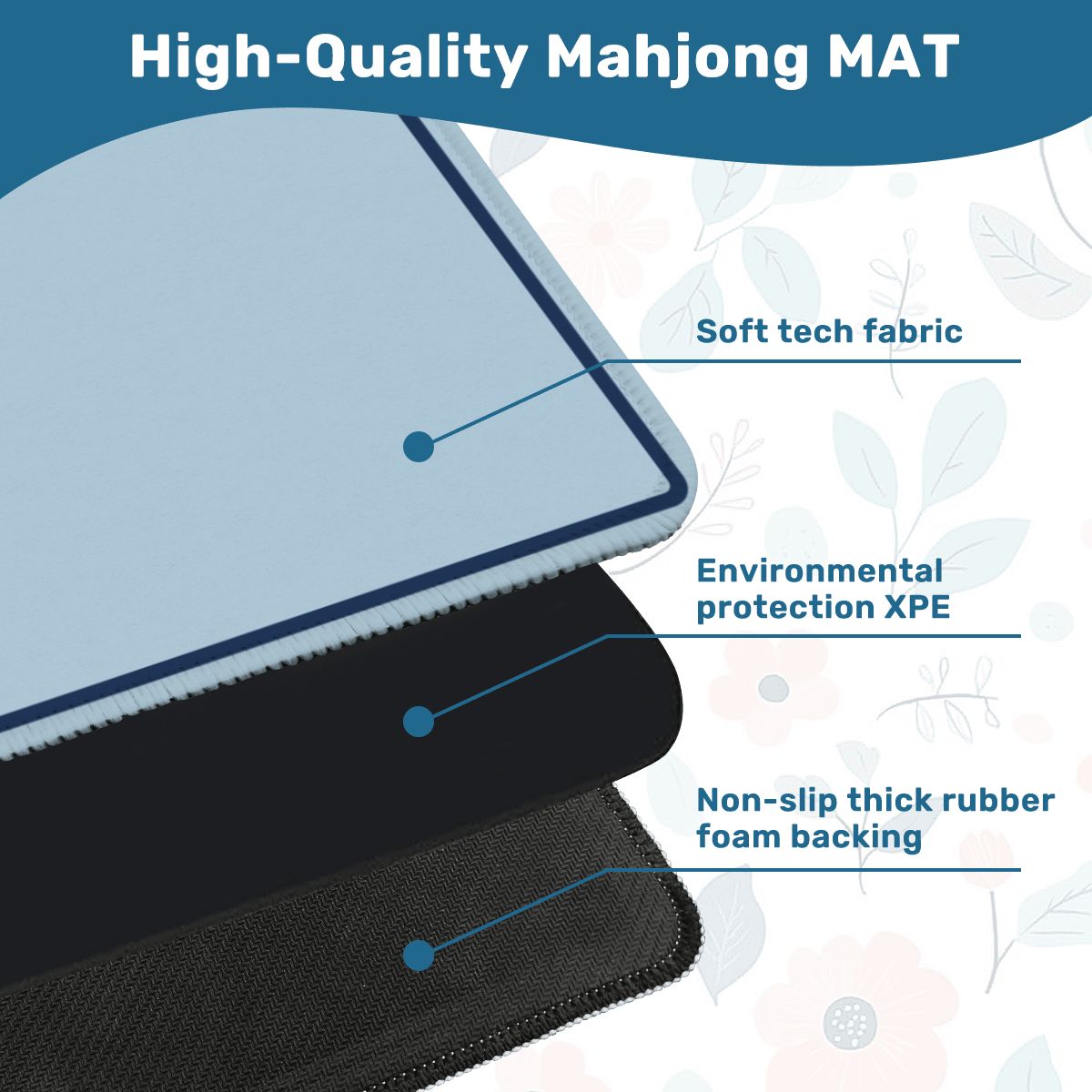 French Powder Blue Mahjong Mat