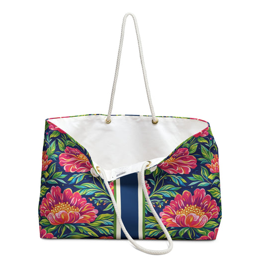 Grandmillennial Peony Mahjong Rack Tote Bag