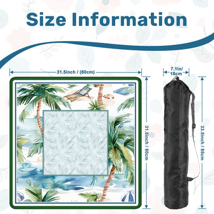 Palm Harbor Club mahjong mat size guide and carrying bag dimensions