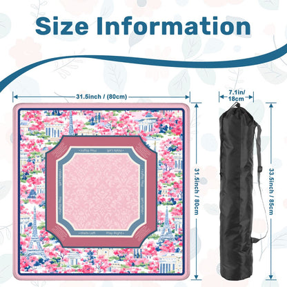 Paris Conservatory mahjong mat size guide and carrying bag dimensions