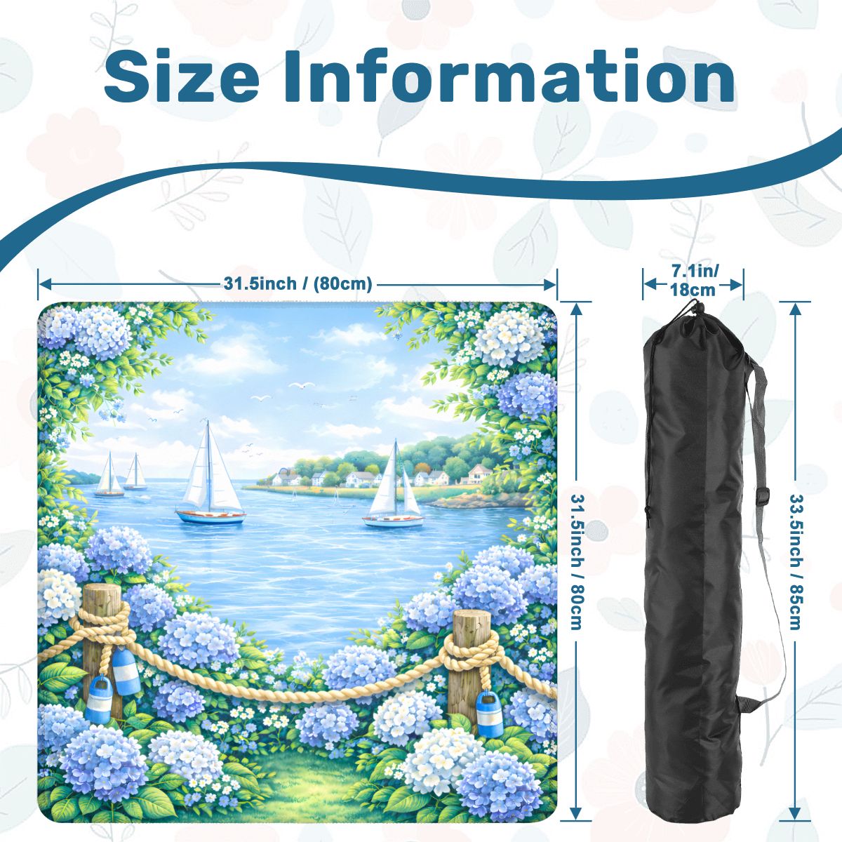 Nantucket Hydrangea Harbor Mahjong Mat