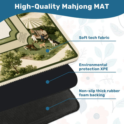 Canine Garden Party Mahjong Mat