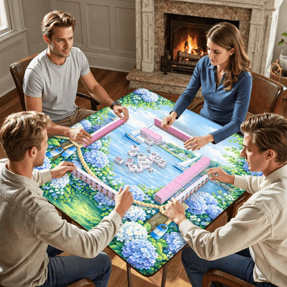 Nantucket Hydrangea Harbor Mahjong Mat