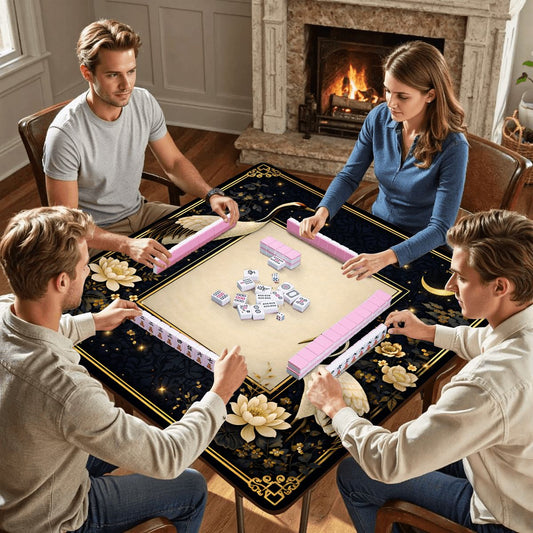 Moonlit Crane Garden Mahjong Mat