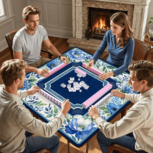 Cobalt Garden Mahjong Mat