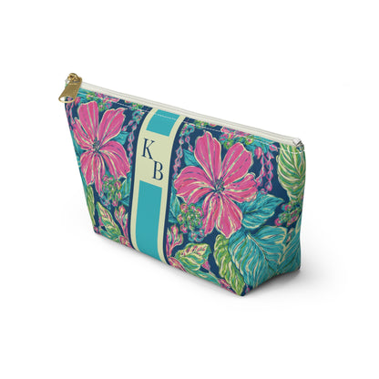 Electric Hibiscus Mahjong Card & Accessory Pouch