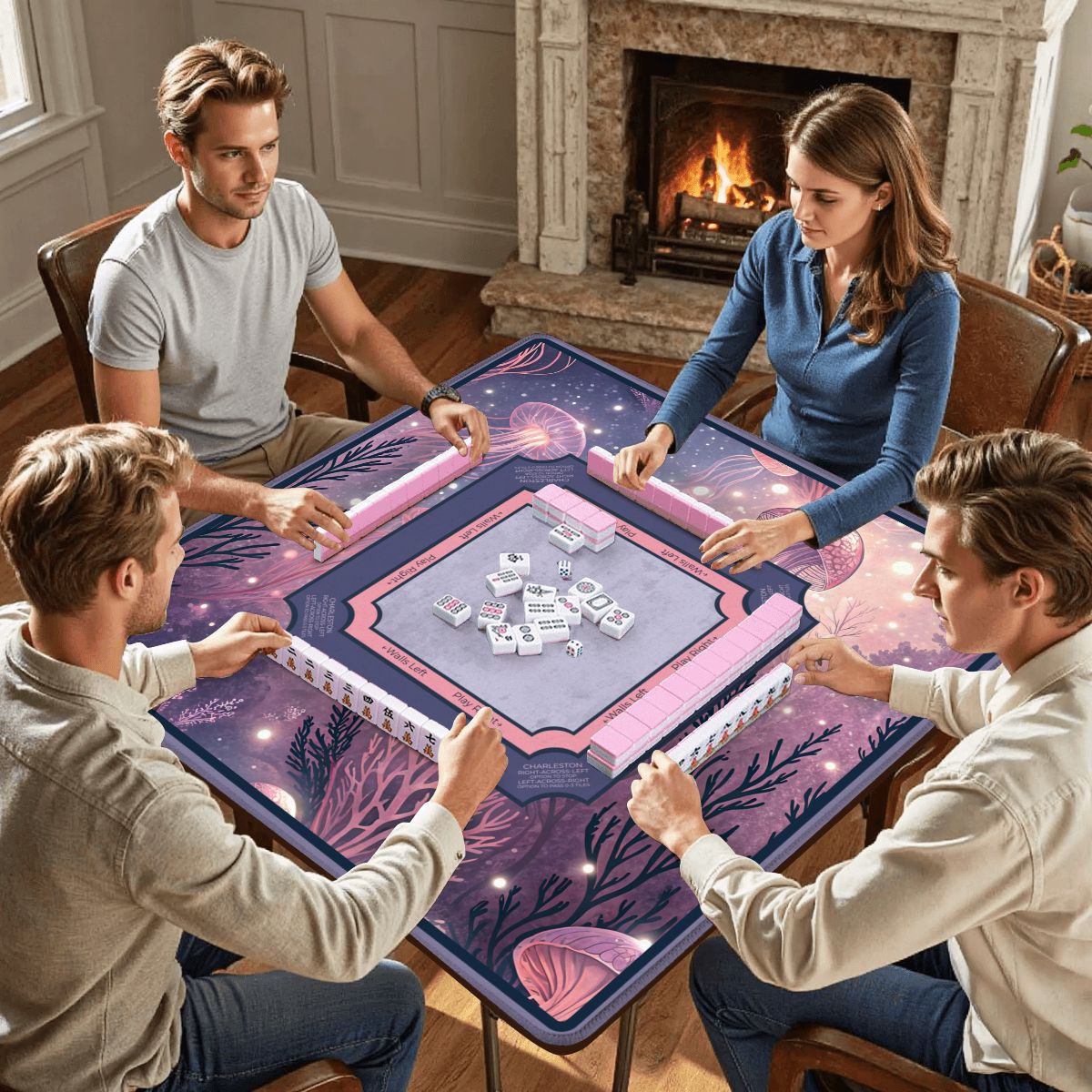 Twilight Bloom Mahjong Mat
