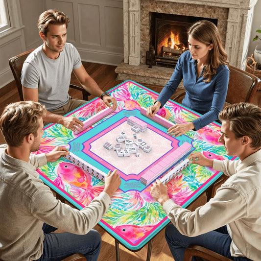 Pink Reef Mahjong Mat