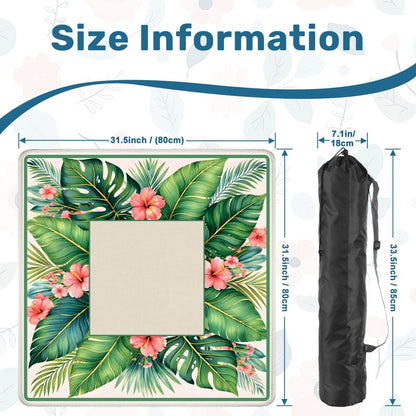Hibiscus Palm Club mahjong mat size guide and carrying bag dimensions
