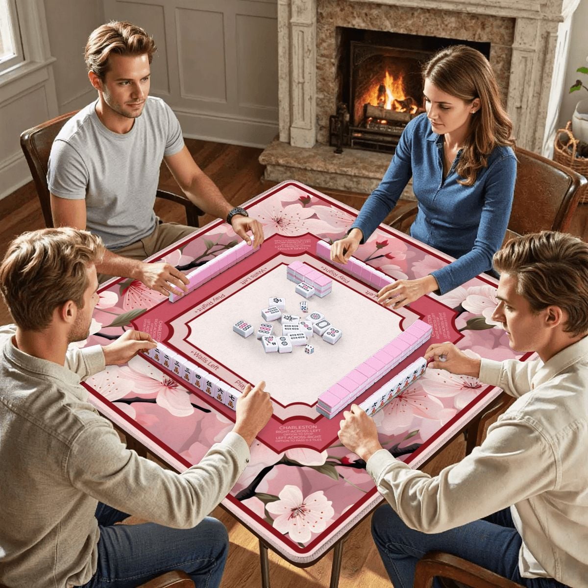 Blush Sakura Mahjong Mat