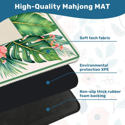 Hibiscus Palm Club mahjong mat soft surface and non slip backing detail