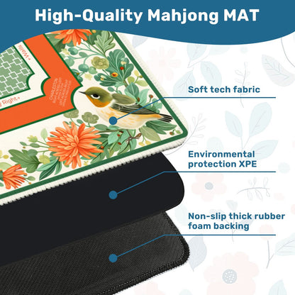 Garden Aviary neoprene mahjong mat soft surface and non slip backing detail