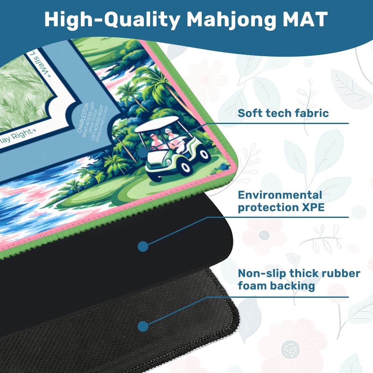 Palm Grove Links Mahjong Mat