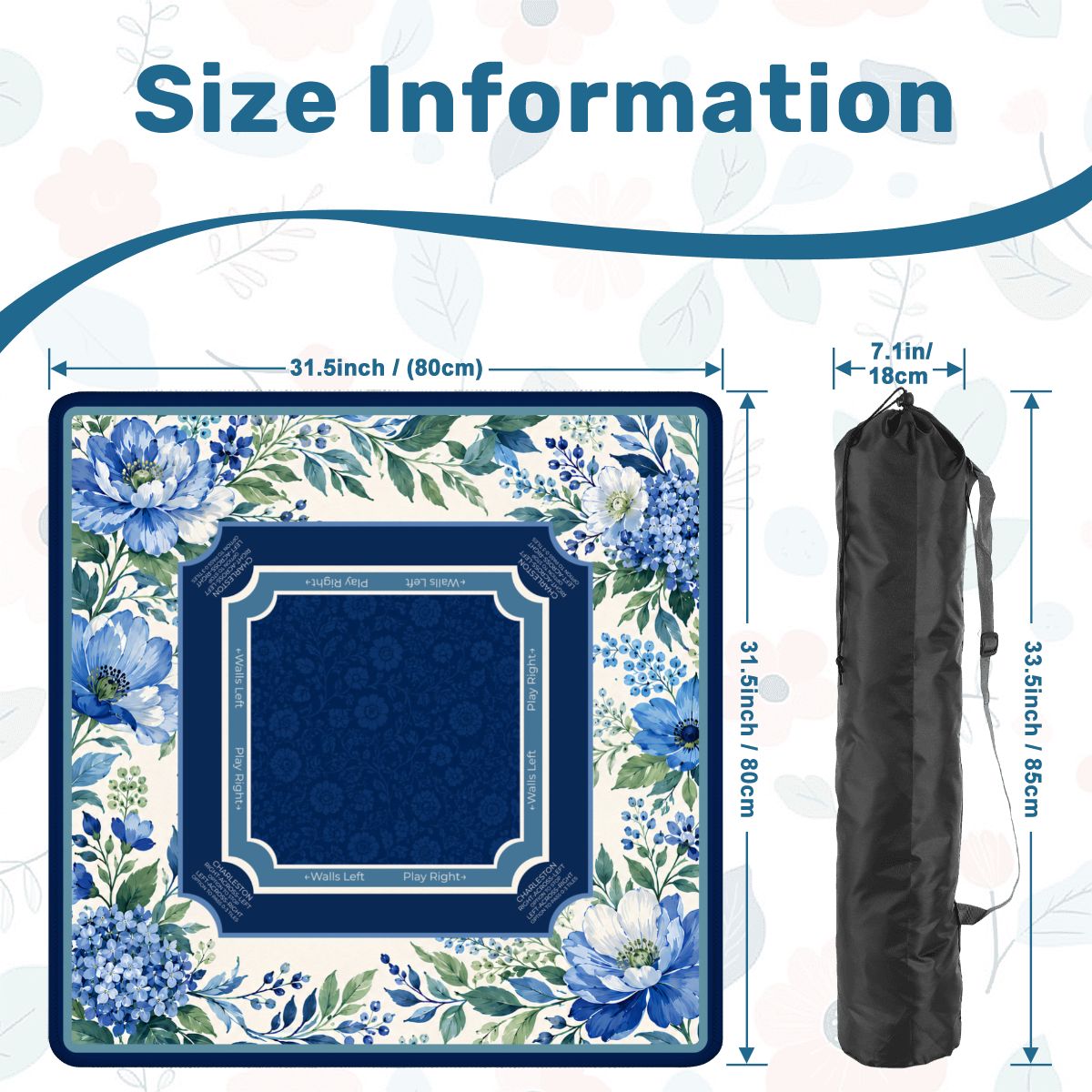Cobalt Garden Mahjong Mat