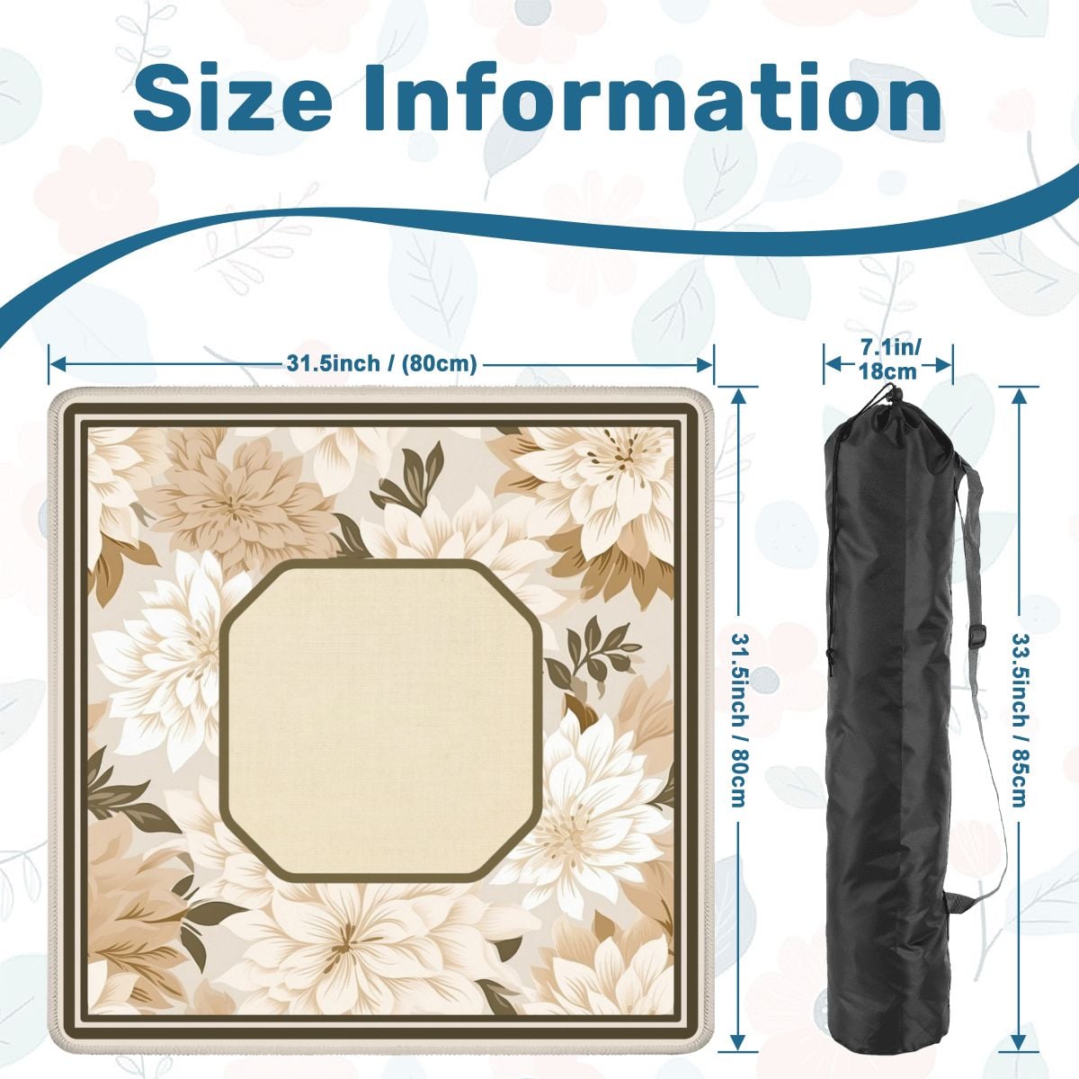 Linen Blossom Mahjong Mat