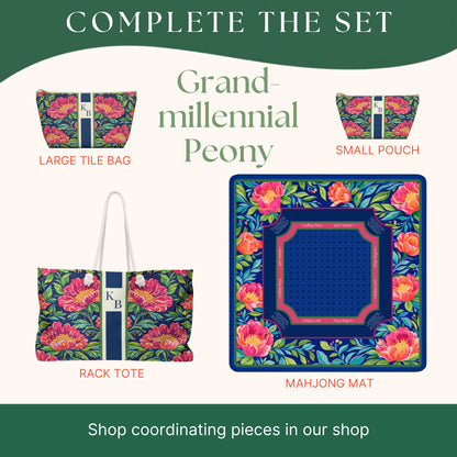 Grandmillennial Peony Mahjong Mat