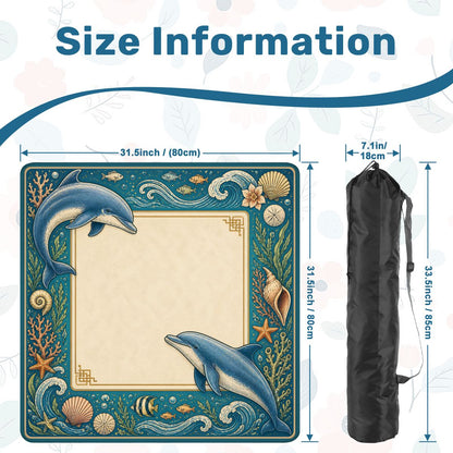 Azure Dolphin Cove Mahjong Mat