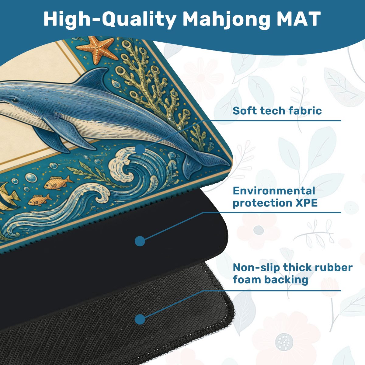 Azure Dolphin Cove Mahjong Mat