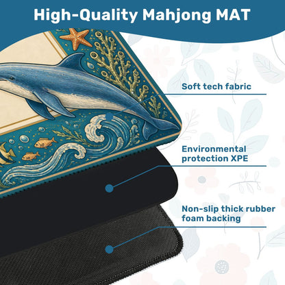 Azure Dolphin Cove Mahjong Mat
