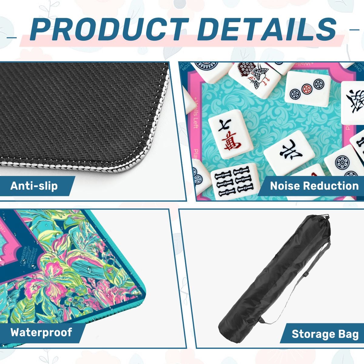 Electric Hibiscus Mahjong Mat