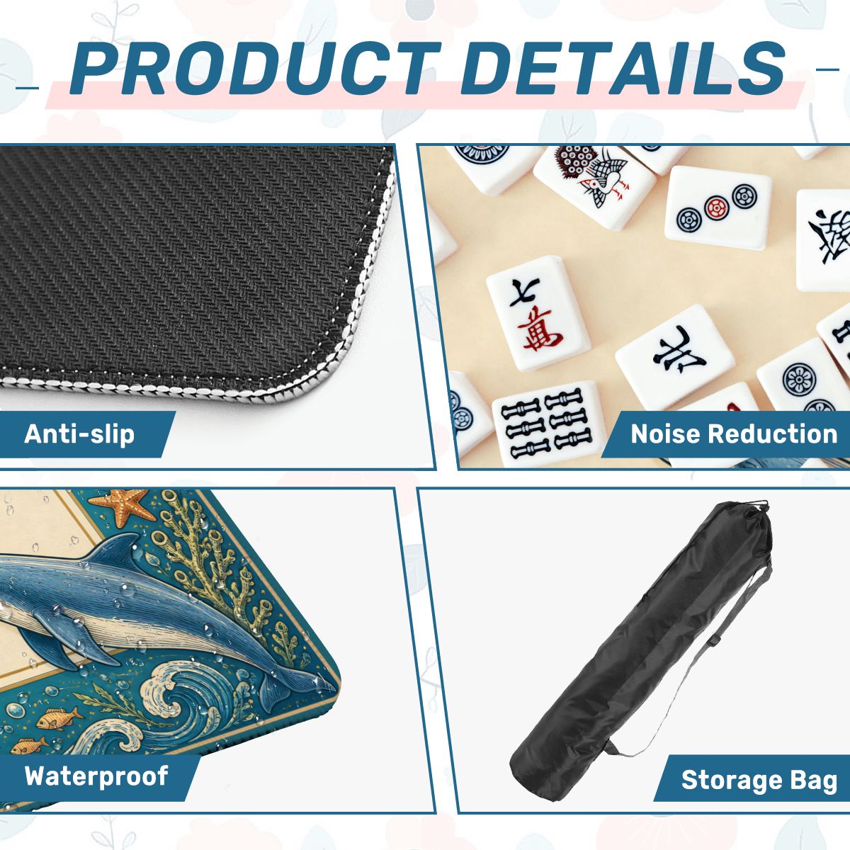 Azure Dolphin Cove Mahjong Mat