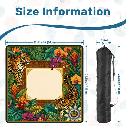 Jaguar Royale mahjong mat size guide and carrying bag dimensions