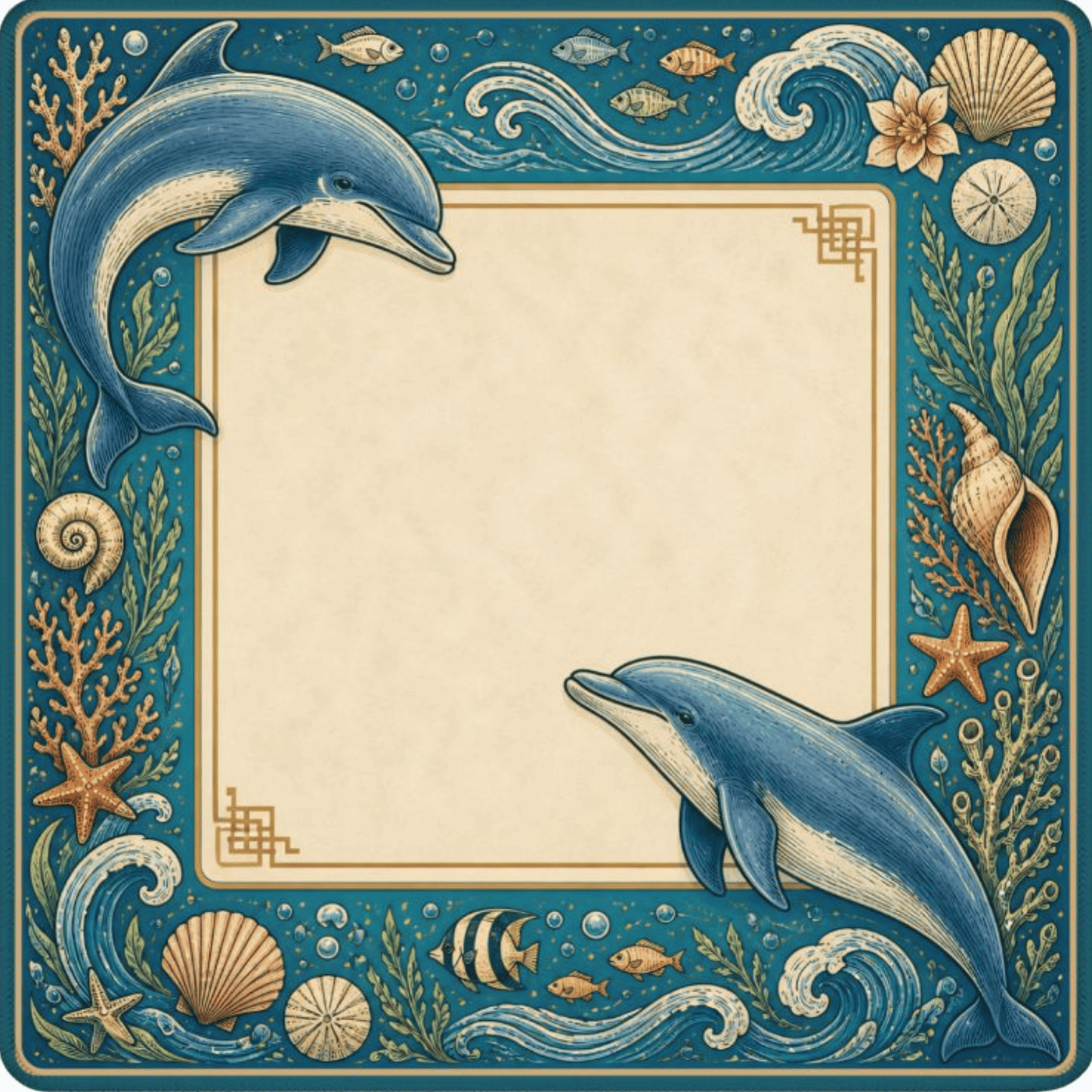 Azure Dolphin Cove Mahjong Mat