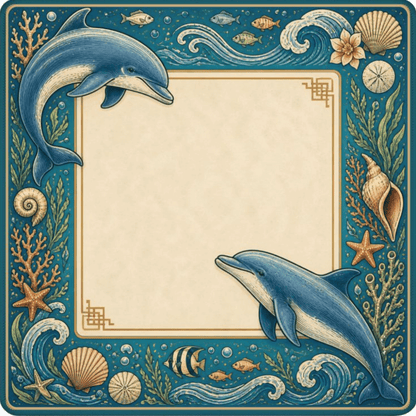 Azure Dolphin Cove Mahjong Mat