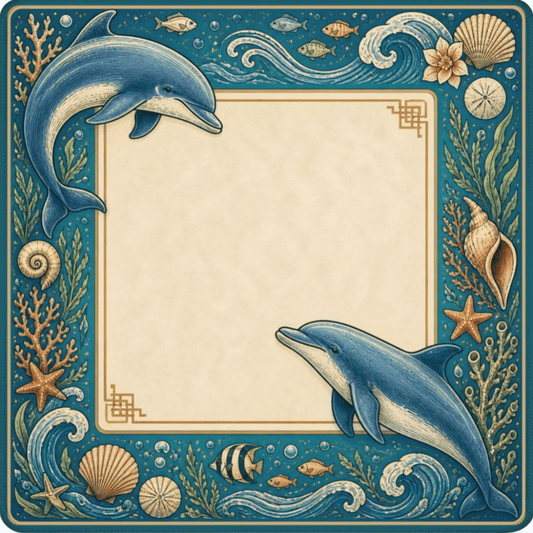 Azure Dolphin Cove Mahjong Mat