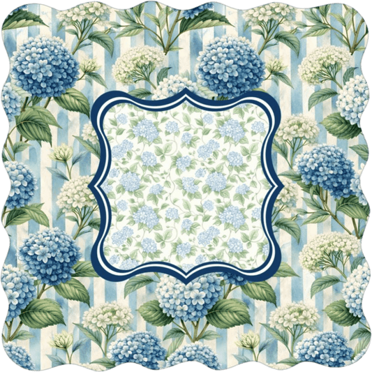 Blue Hydrangea Terrace Mahjong Mat
