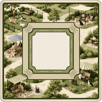 Canine Garden Party Mahjong Mat