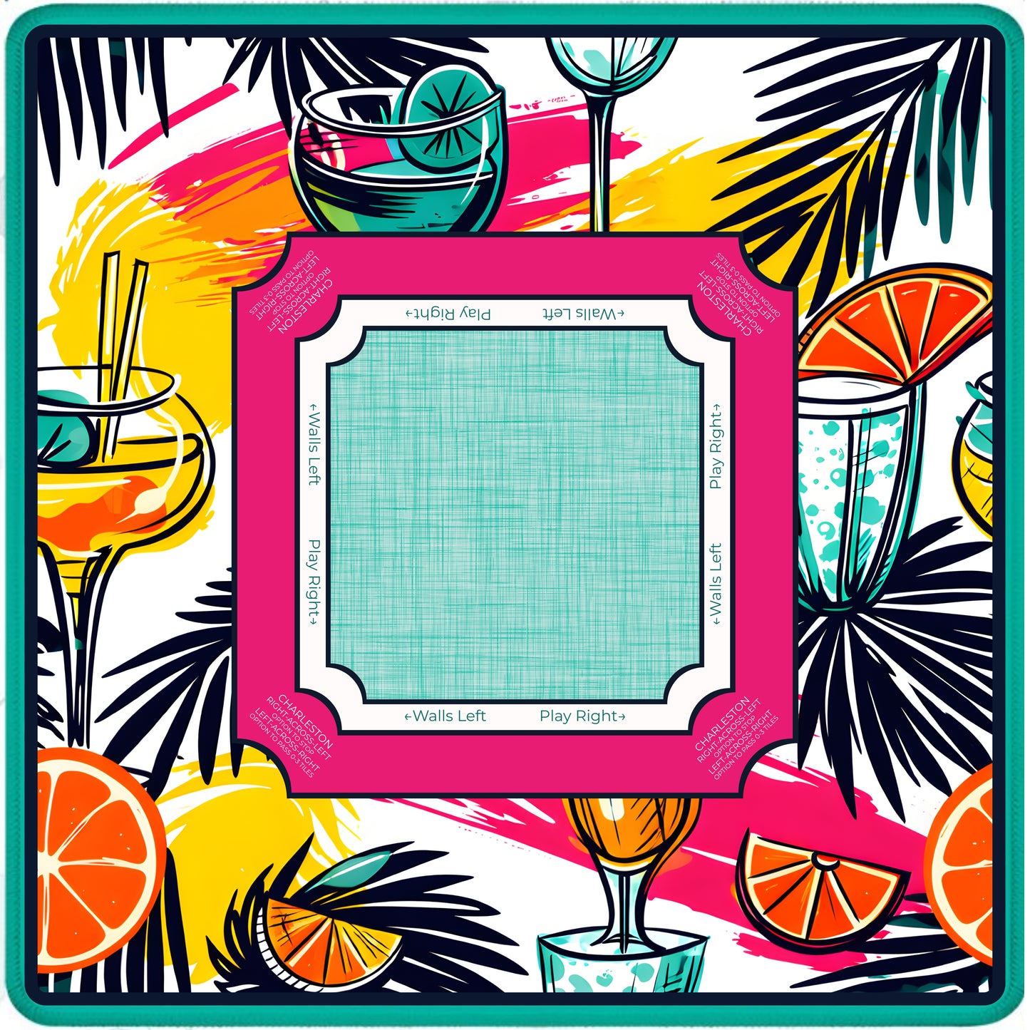 Electric Citrus Social Mahjong Mat