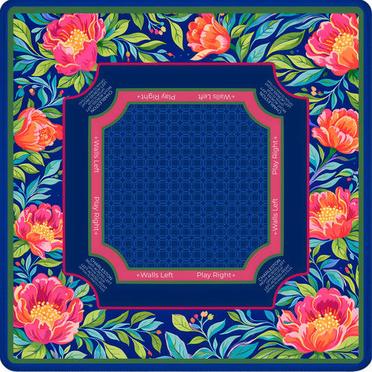 Grandmillennial Peony Mahjong Mat