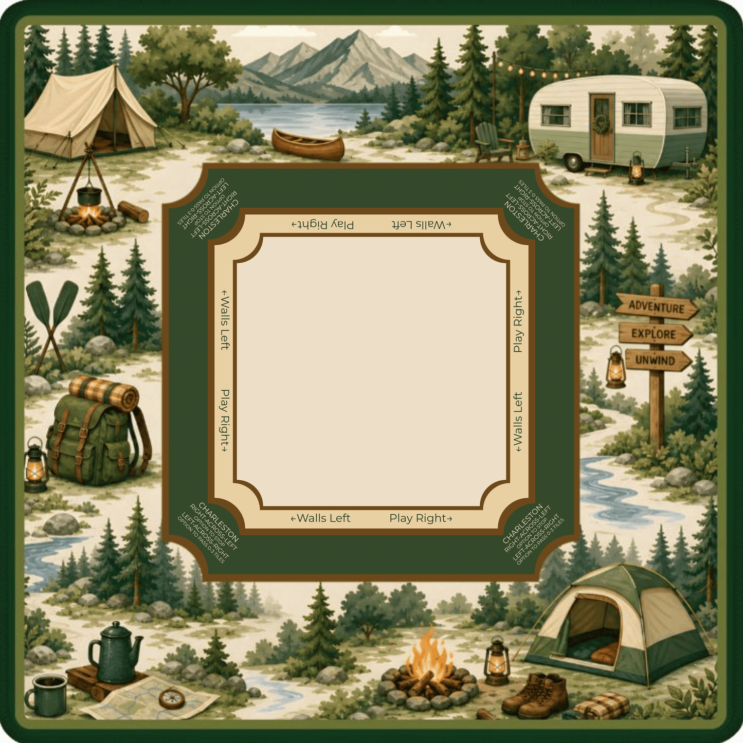 Happy Camper Mahjong Mat