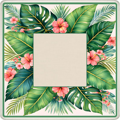 Hibiscus Palm Club mahjong mat flat lay showing the full design