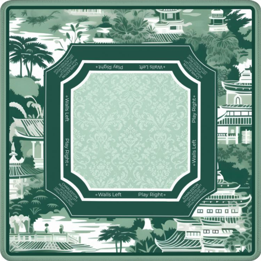 Jade Pagoda Chinoiserie Mahjong Mat