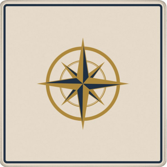 Northpoint Club mahjong mat with coastal nautical pattern and blue accents