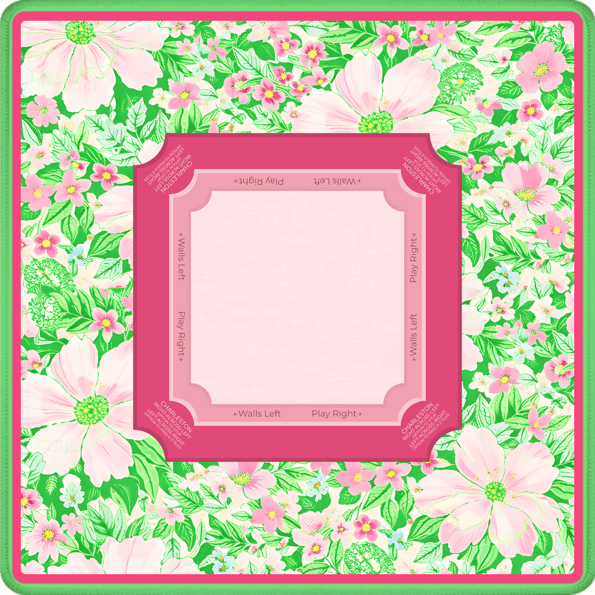Palm Beach Blossom mahjong mat flat lay showing the full design
