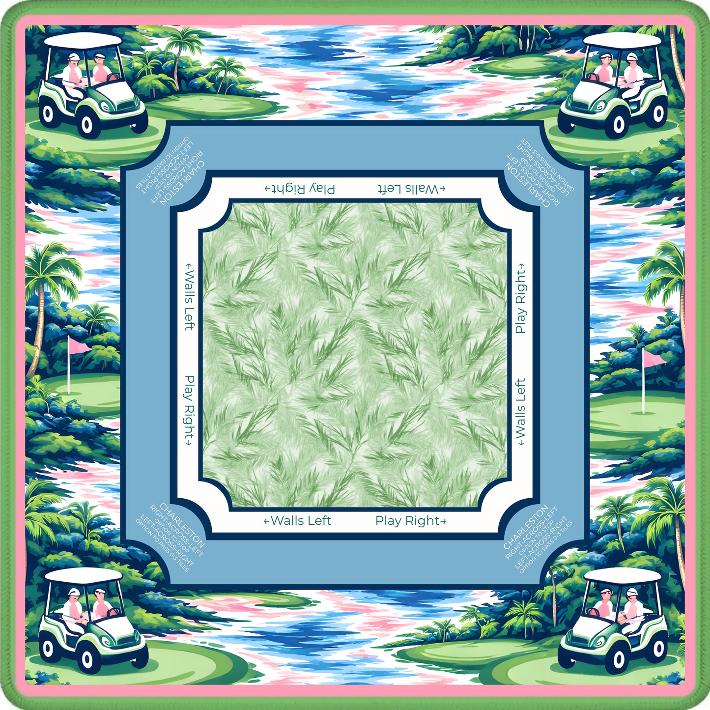 Palm Grove Links Mahjong Mat