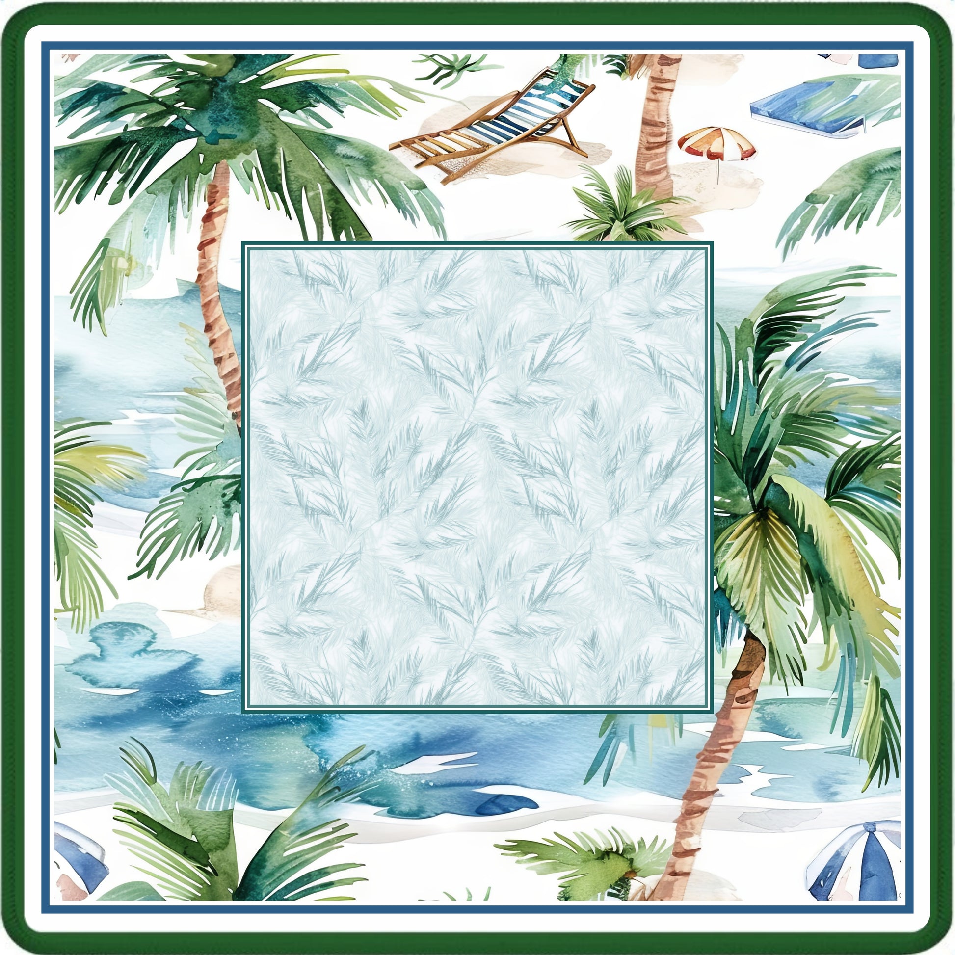 Palm Harbor Club mahjong mat with coastal palm beach resort design