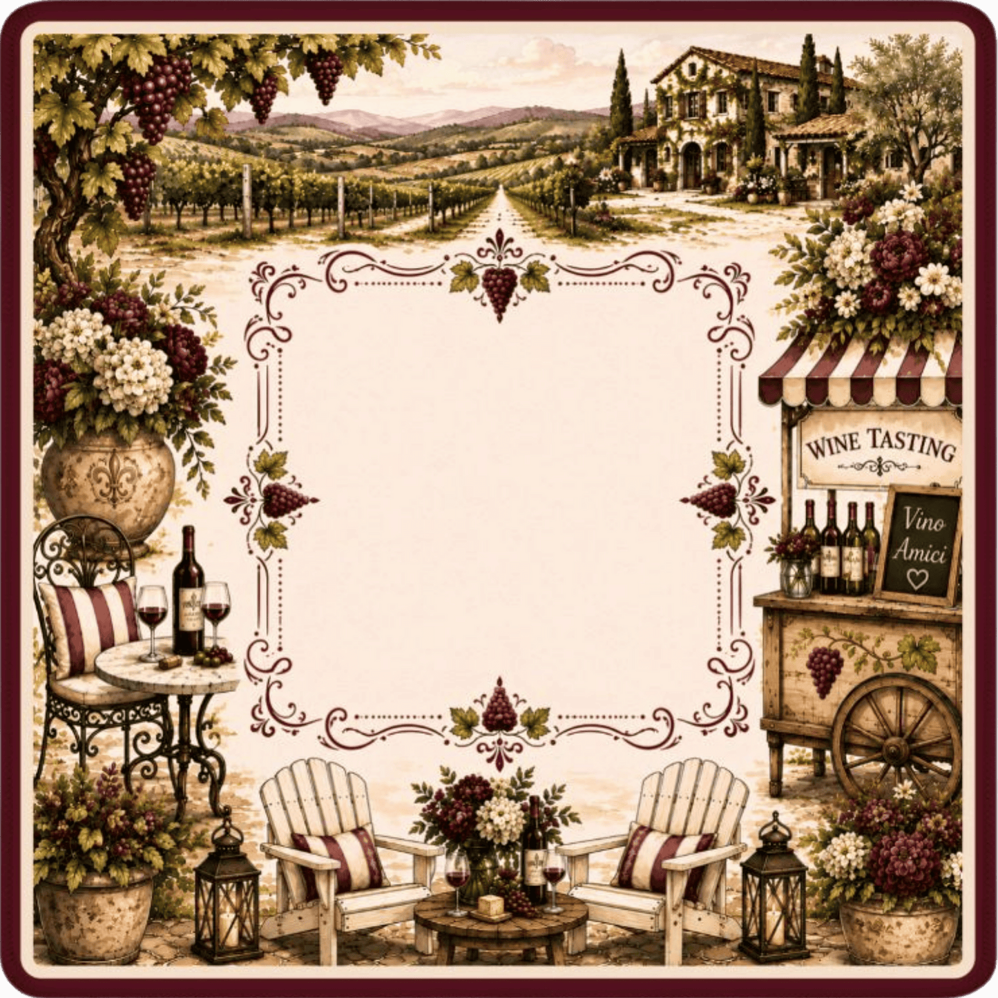 Vino Amici Mahjong Mat