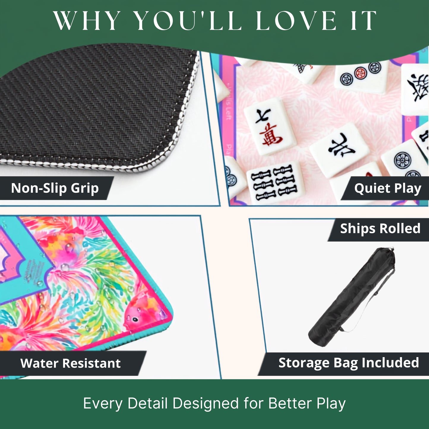 Pink Reef Mahjong Mat