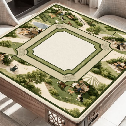 Canine Garden Party Mahjong Mat