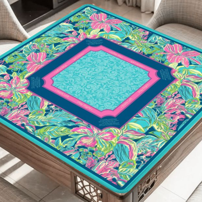 Electric Hibiscus Mahjong Mat