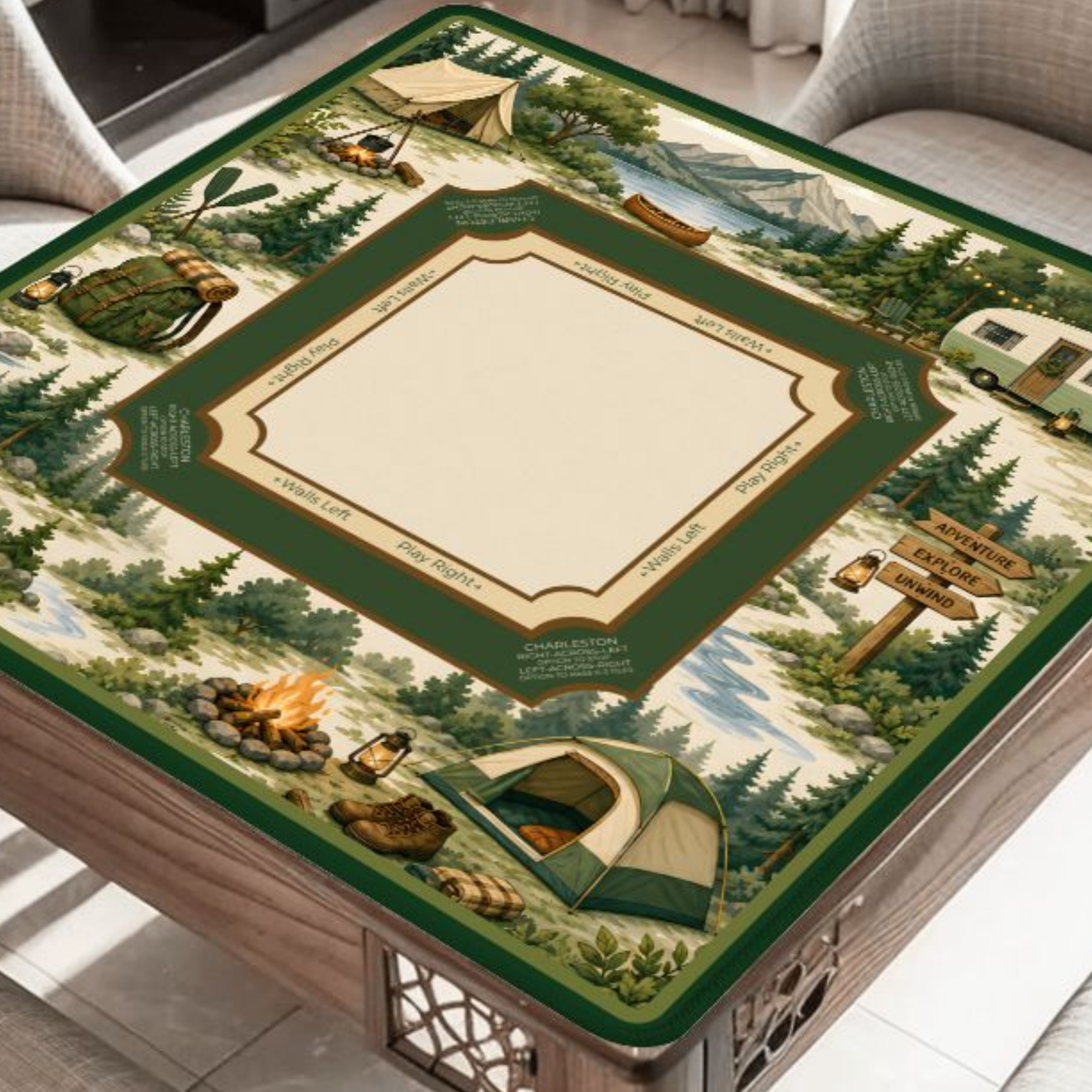 Happy Camper Mahjong Mat