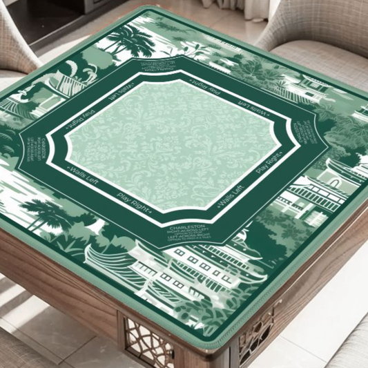 Jade Pagoda Chinoiserie Mahjong Mat